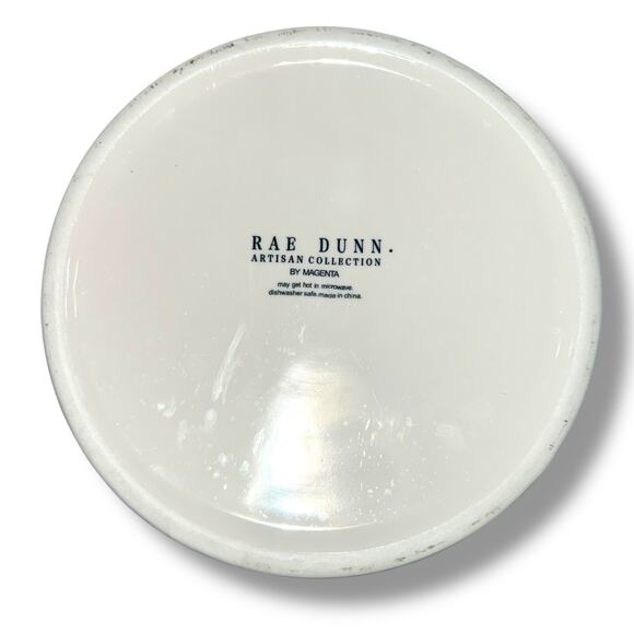 Rae Dunn Pet Dog Cat Dishes Food Bowls Nibble Devour Ceramic White Black Blue - Picture 5 of 14